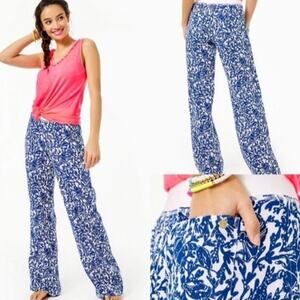 LILLY PULITZER 100% Linen Beach Palazzo Wide Leg Pants, Size XL